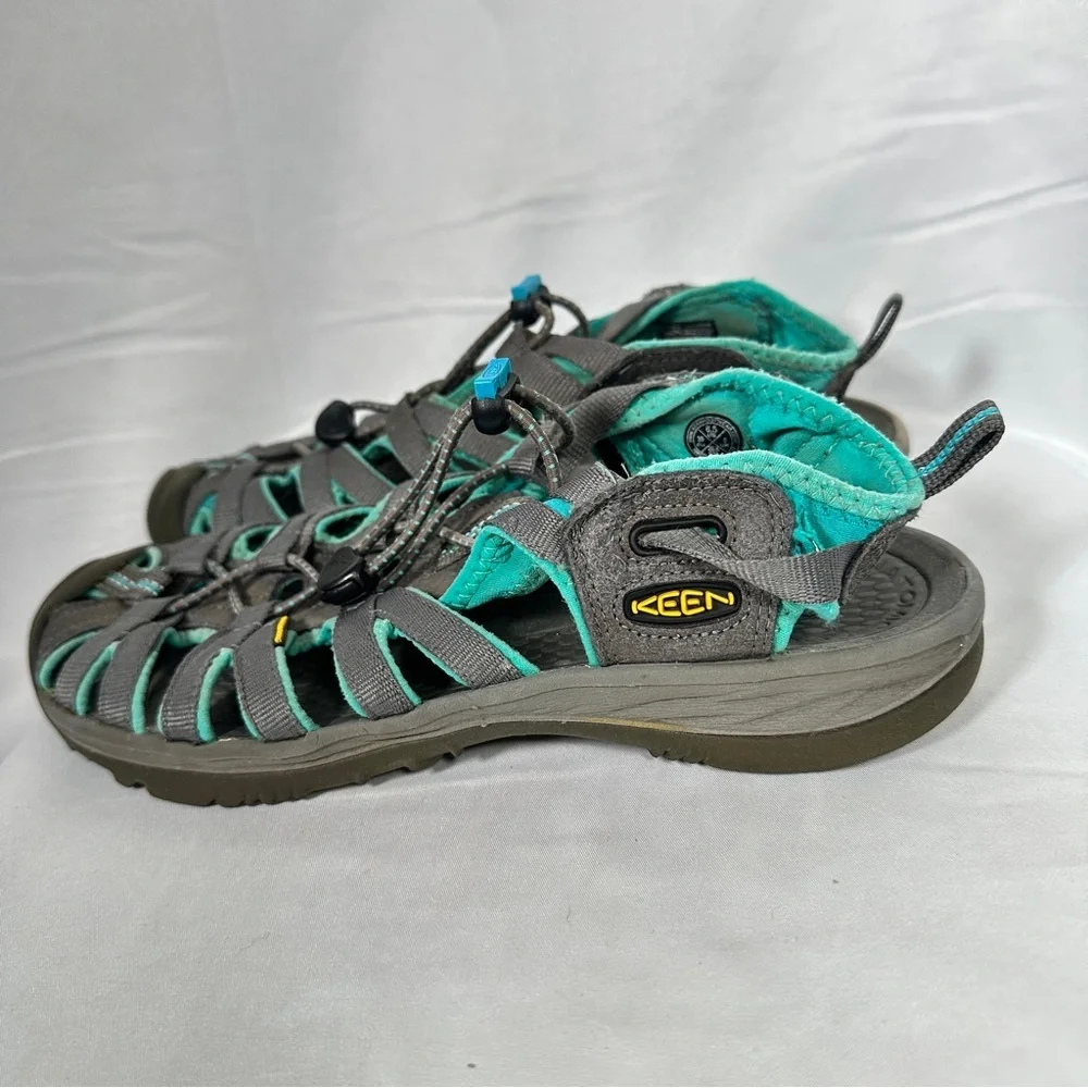 KEEN Whisper Women’s 8.5 Gray Teal Waterproof Hiking Sandals Closed Toe Gorpcore - Picture 4 of 12
